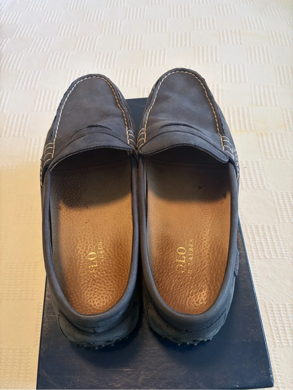 Polo Ralph Lauren navy tumbled nubuck driving loafer men’s 11.5 D